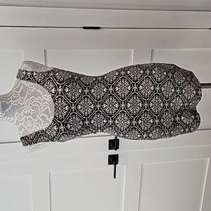 Insight Black & White Tile Print Sleeveless Mini Dress